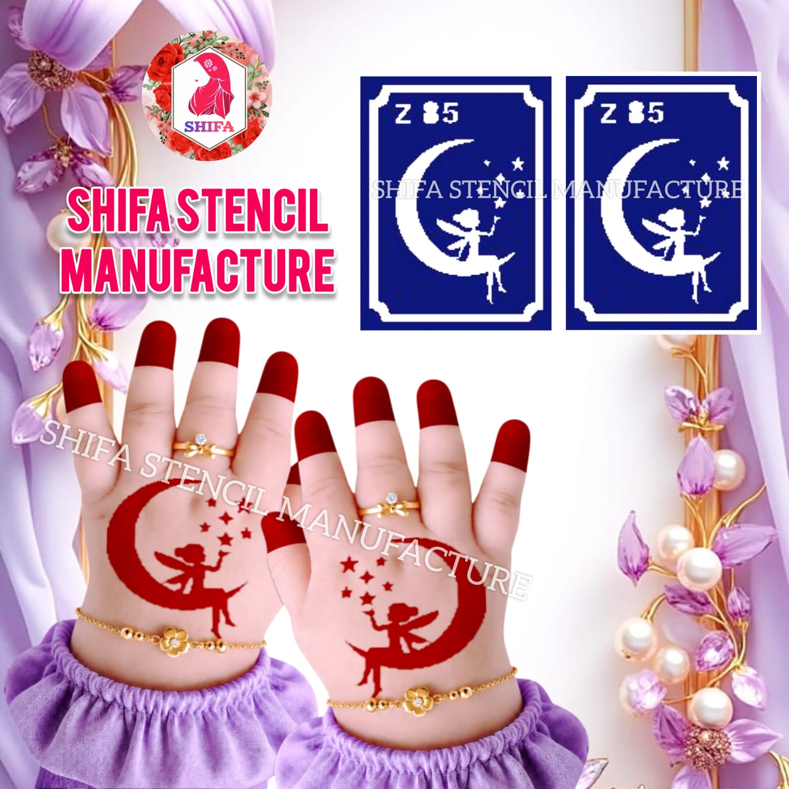 Z 85 Moonlit Fairy - sticker overview - Shifa Stencil Manufacturer